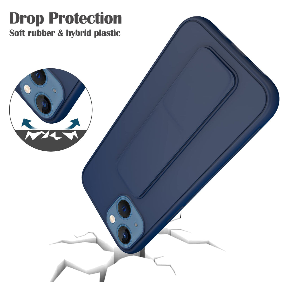Varikke iPhone 13 Stand Case with Folding Grip Stand