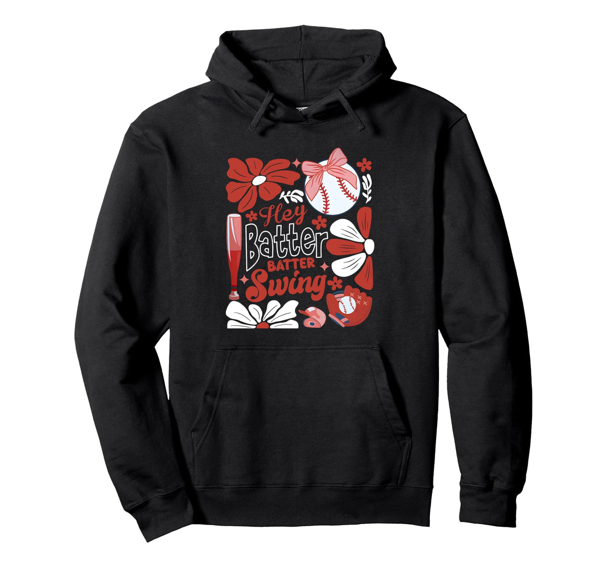 Softball Batter Batter Swing Boho Hoodie - Streetwear Style Men Women