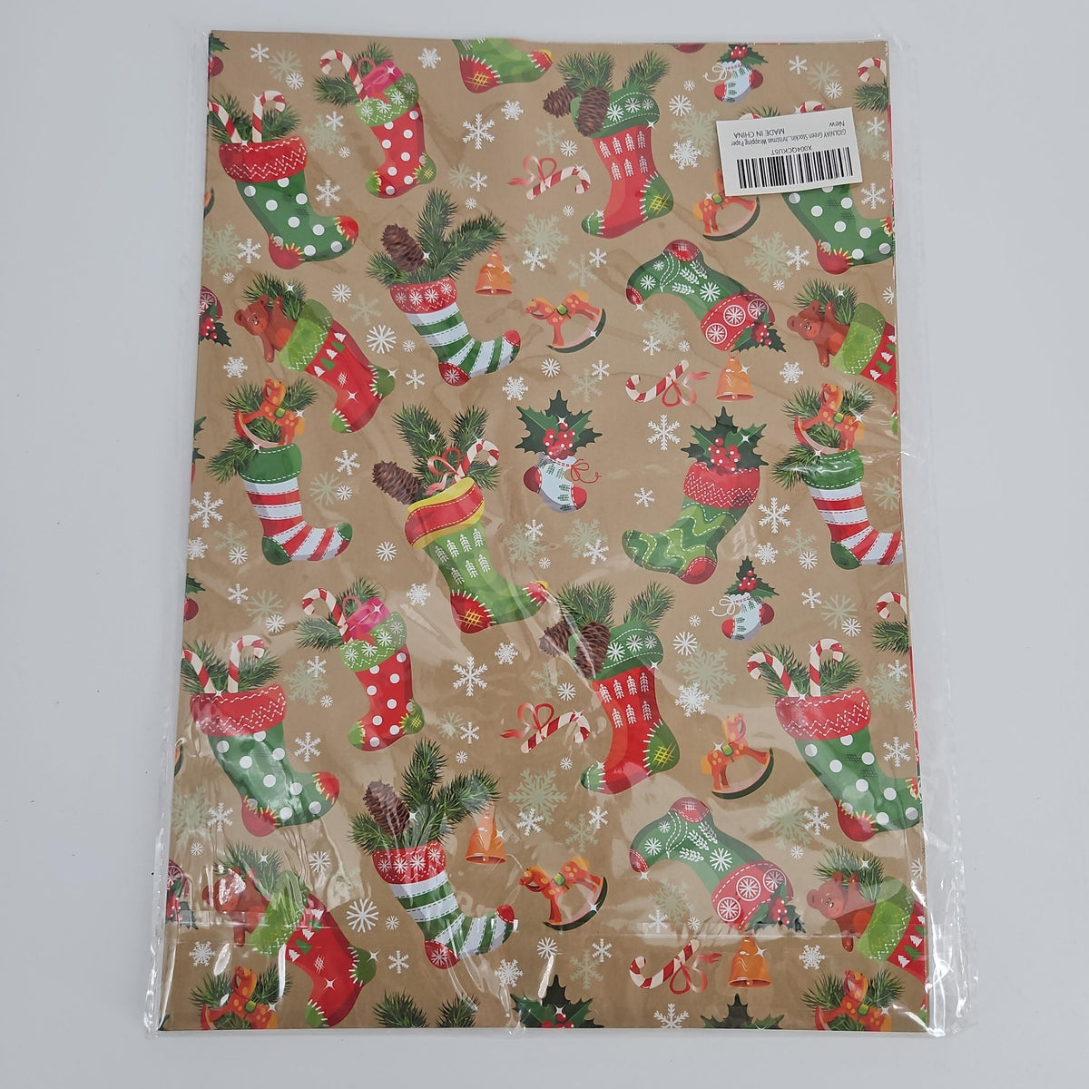 Christmas Stocking Pattern Gift Wrapping Paper