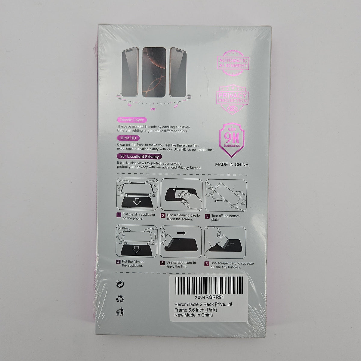 Heromiracle 2-Pack Privacy Screen Protector, 6.6-Inch Frame