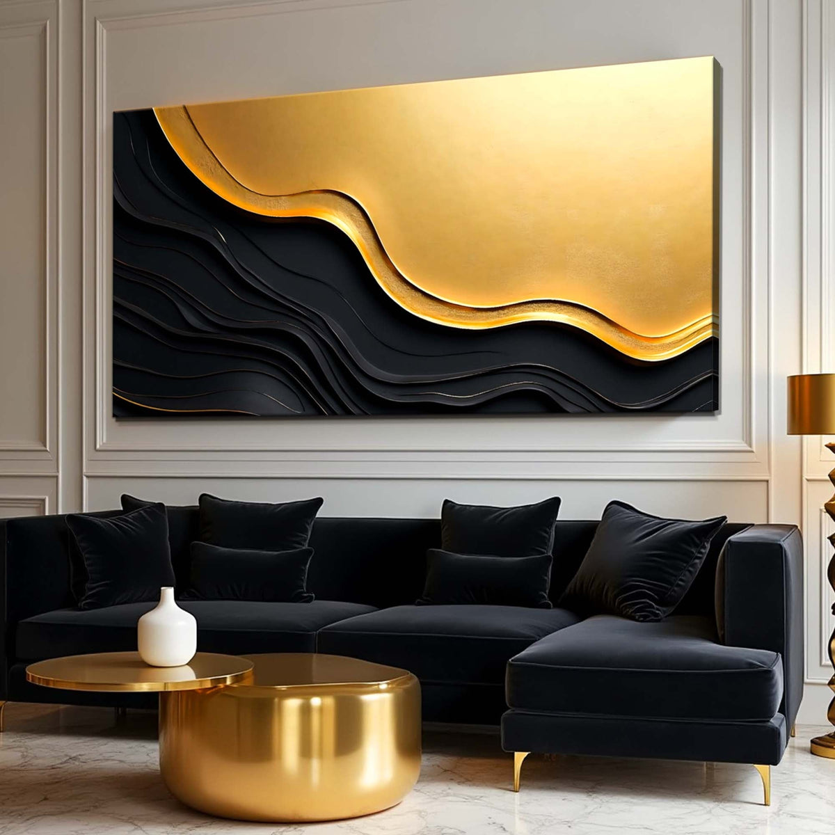 Black And Gold Minimalist Abstract V