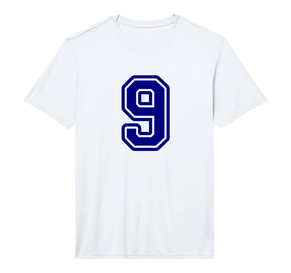 Blue Sport Team Number 9 Performance T-Shirt - Streetwear Style Men Women
