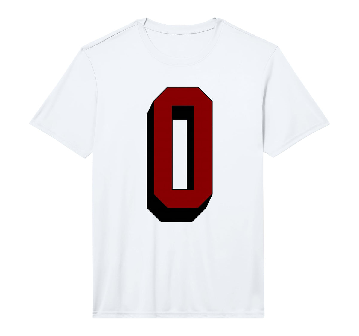 0 Number 0 Varsity Fan Sports T-Shirt - Casual Everyday Wear for Adults
