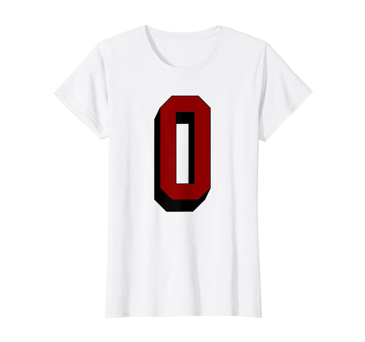 0 Number 0 Varsity Fan Sports Team T-Shirt - Minimalist Print Men Women