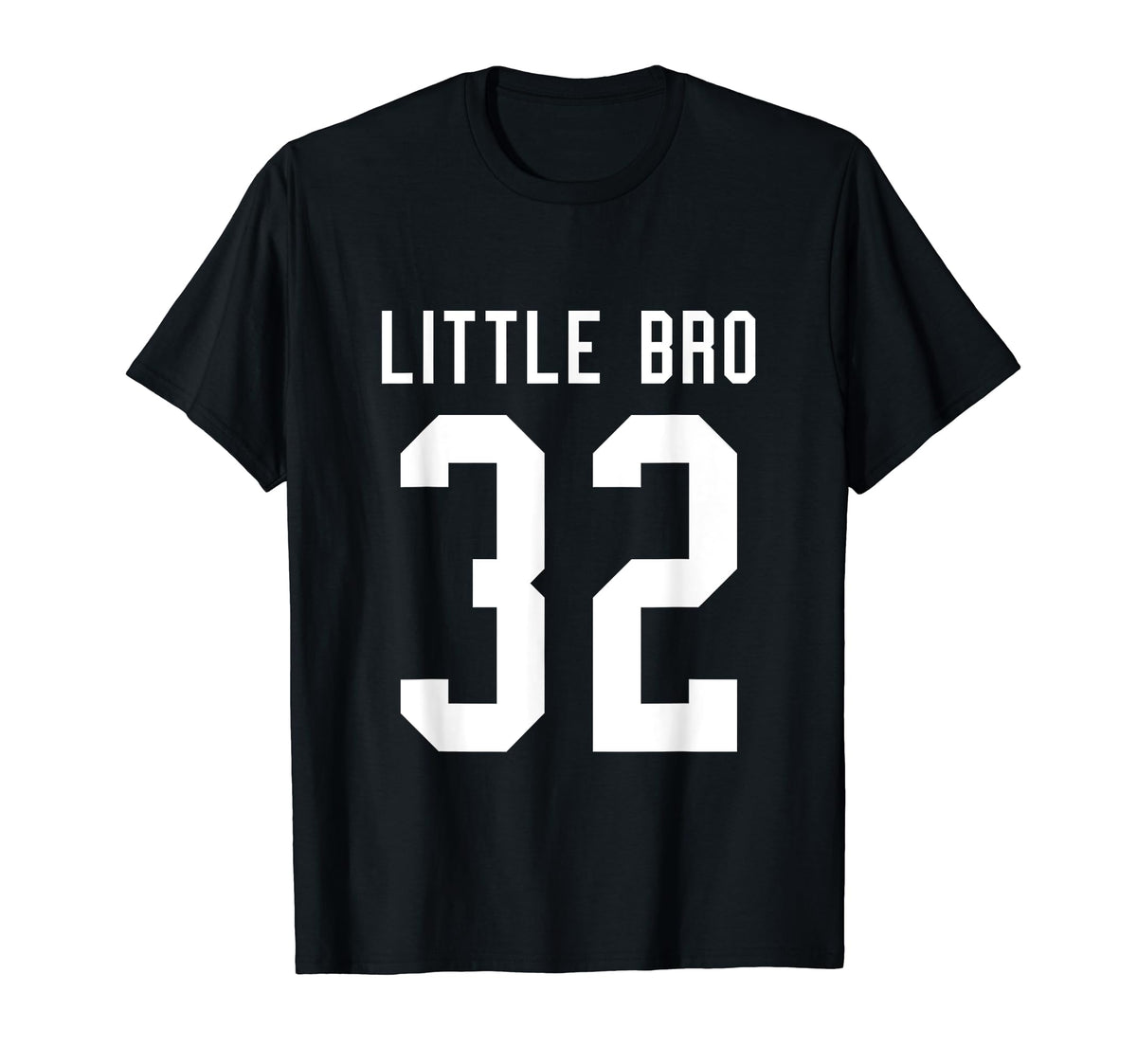 Number 32 Little Bro Biggest Fan Football T-Shirt - Trendy Graphic Unisex