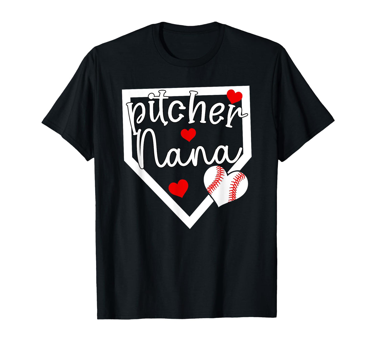 Baseball Pitcher Nana Grandma Nana T-Shirt - Aesthetic Graphic for Adults