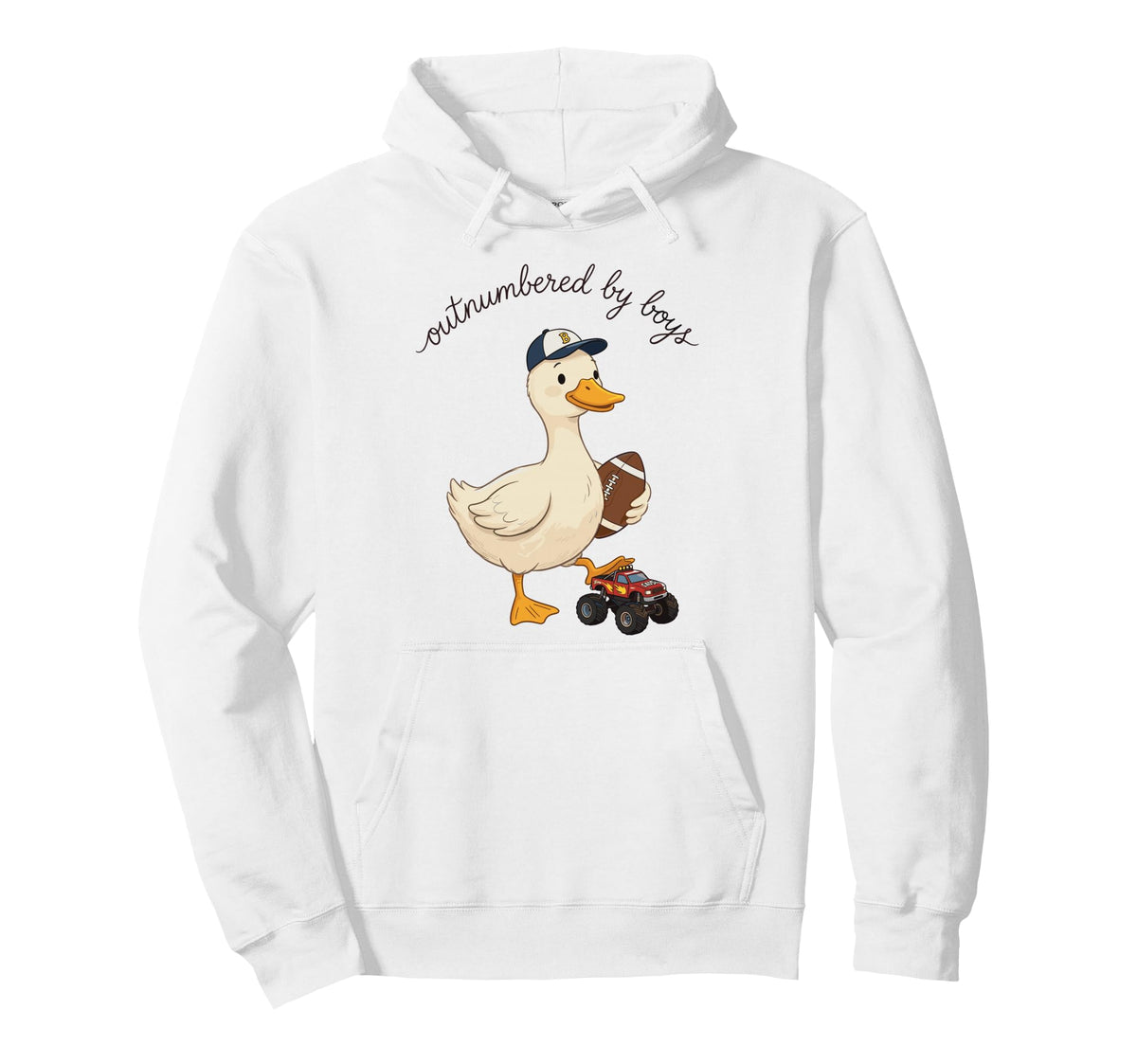Outnumbered Football Duck Truck Mom Hoodie - Aesthetic Graphic for Adults