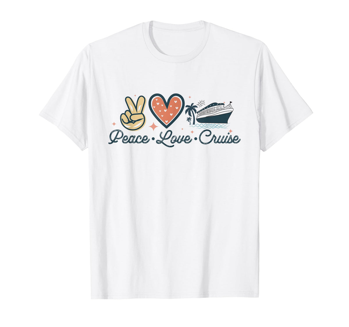Peace Love Cruise Funny Cruise Sea T-Shirt - Aesthetic Graphic for Adults