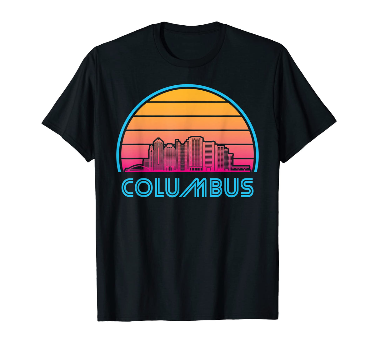 Columbus Ohio Skyline City Sunset T-Shirt - Streetwear Style Unisex