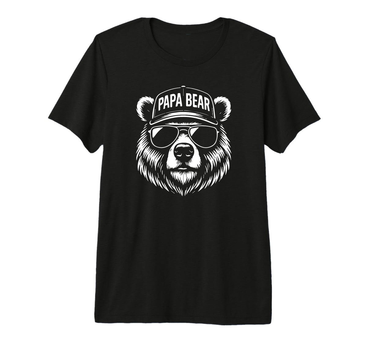 Papabear Funny Father Motif T-Shirt - Casual Everyday Wear Men Women