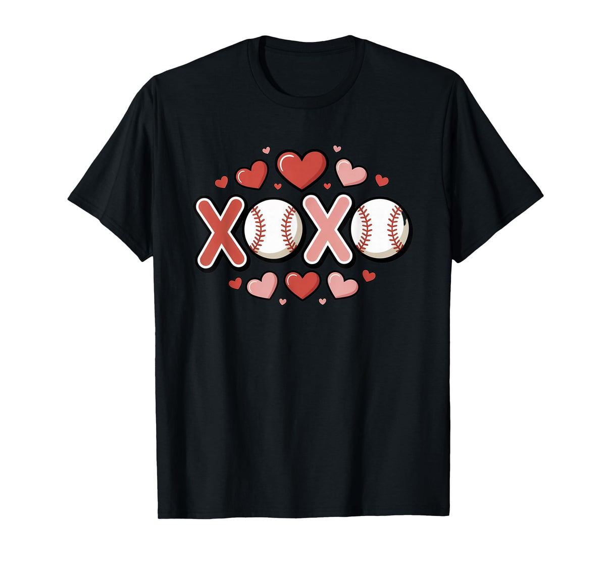 Baseball Xoxo Hearts T-Shirt - Streetwear Style Men Women