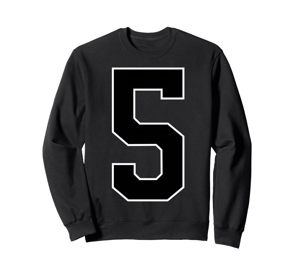 Black Sports Team Number 5 Fan Sweatshirt - Streetwear Style for Adults