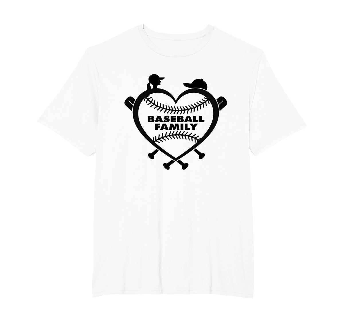 Baseball Family Sister Heart Love Fan T-Shirt - Novelty Apparel Unisex
