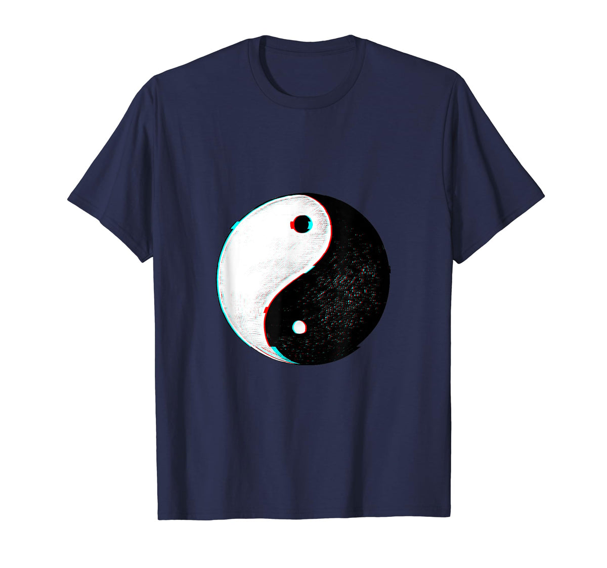 Yin Yang Symbol Japanese Glitch T-Shirt - Casual Everyday Wear for Adults