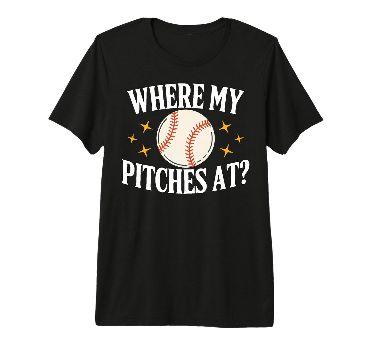 Where My Pitches Baseball Tri Blend T-Shirt - Streetwear Style Men Women