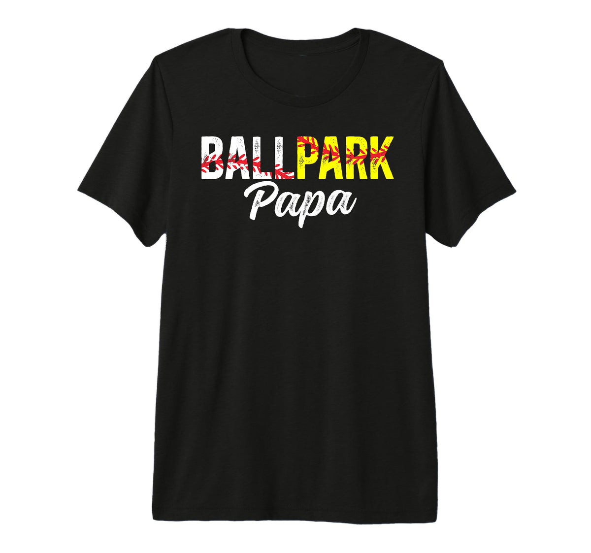 Mens Ballpark Papa Baseball Softball T-Shirt - Aesthetic Graphic Men Women