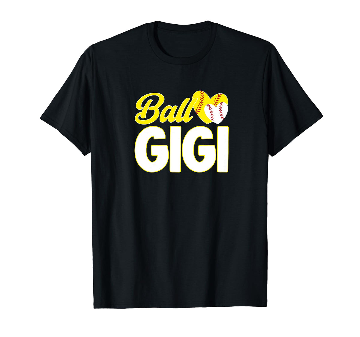 Ball Gigi Heart Softball Baseball T-Shirt - Streetwear Style for Adults