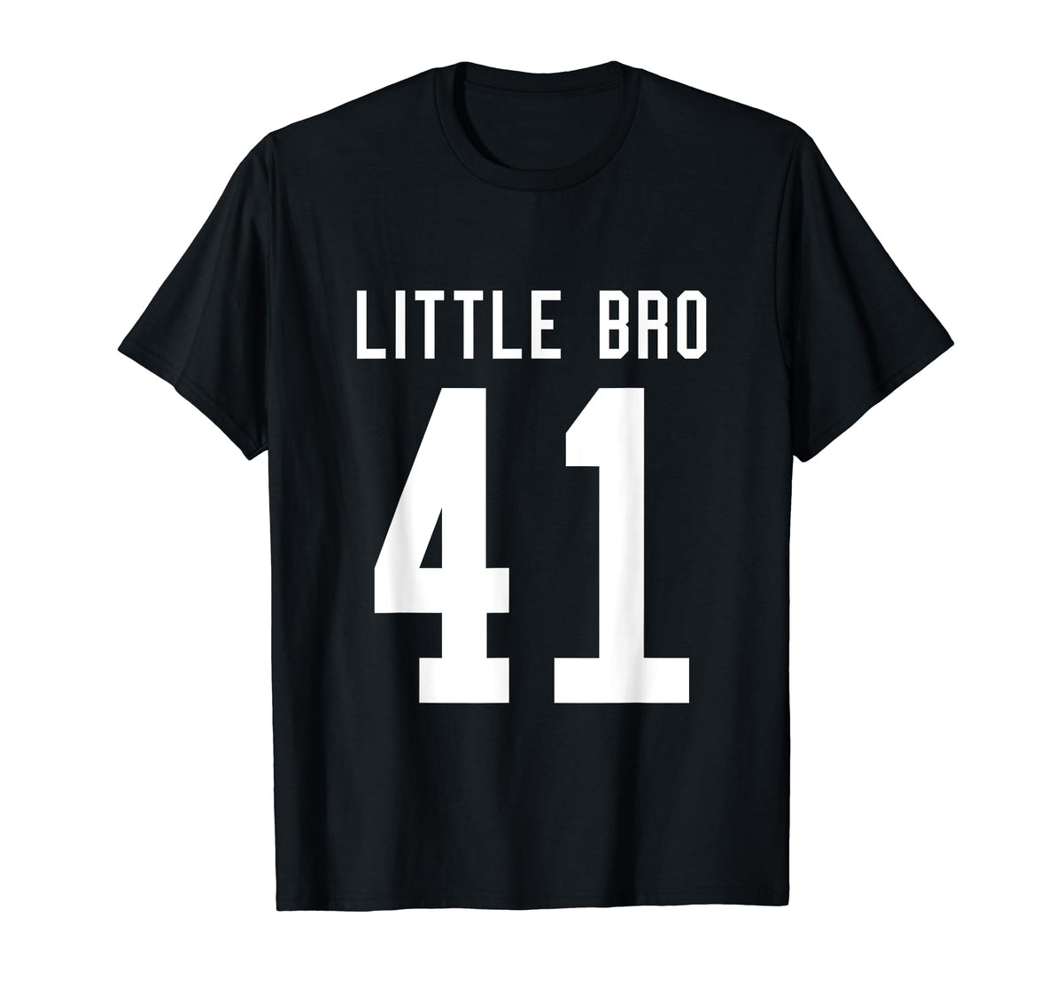 Number 41 Little Bro Biggest Fan Football T-Shirt - Graphic Print Unisex