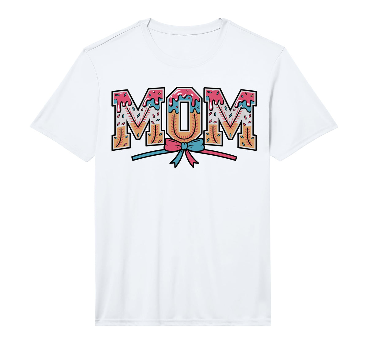 Mens Baseball Mom Coquette Bow Mommy T-Shirt - Novelty Apparel Men Women