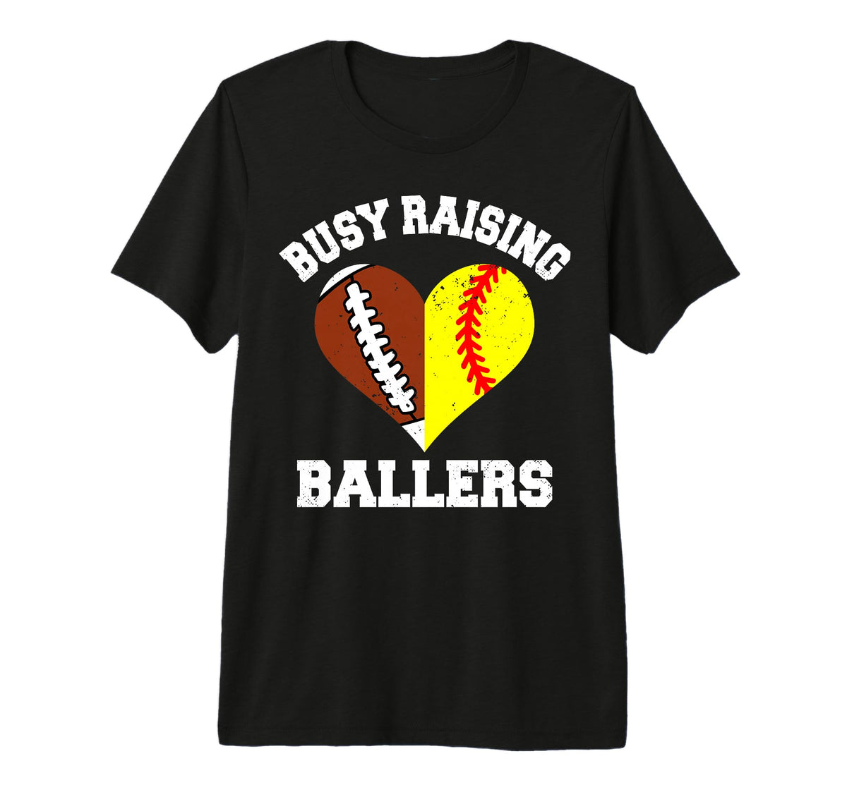 Busy Raising Ballers Football Softball T-Shirt - Graphic Print for Adults