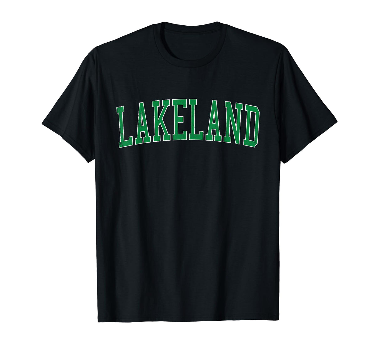 Lakeland Tn Distressed Green Varsity T-Shirt - Streetwear Style for Adults