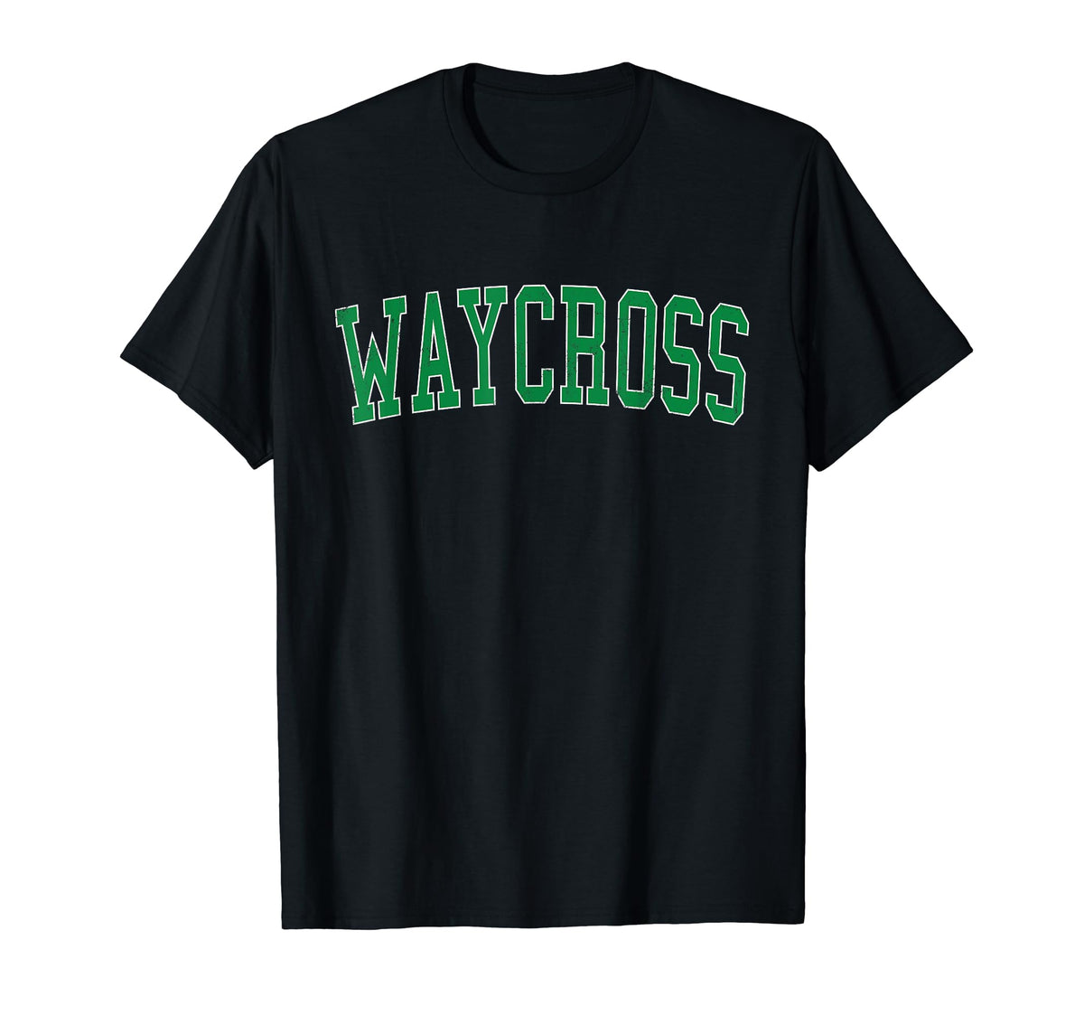 Waycross Ga Distressed Green Varsity T-Shirt - Streetwear Style Men Women