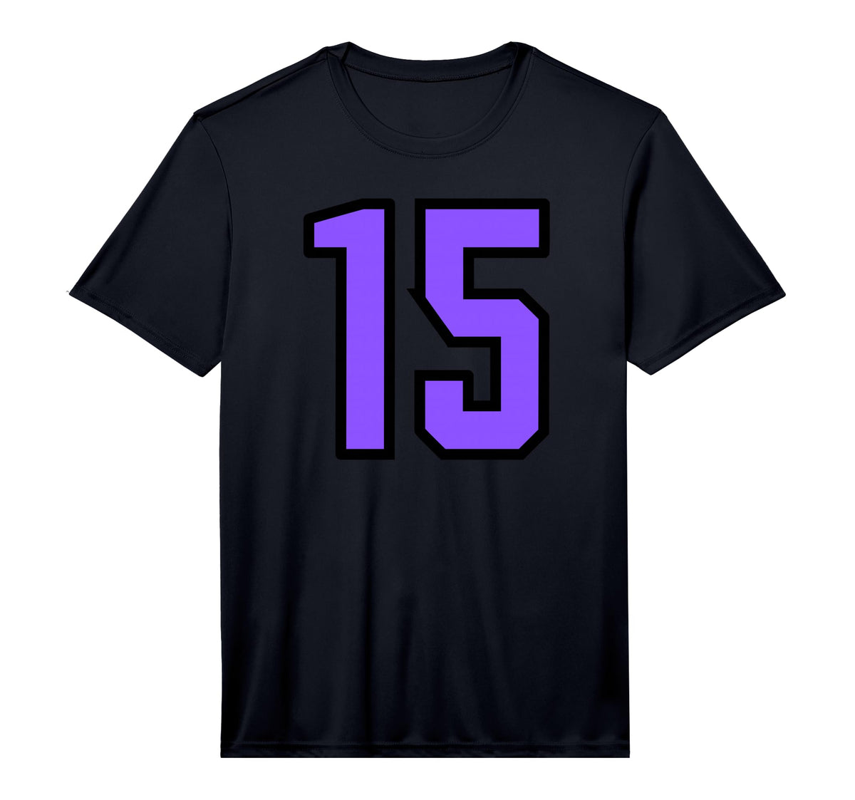 Purple Black Sports Team T-Shirt - Casual Everyday Wear for Adults