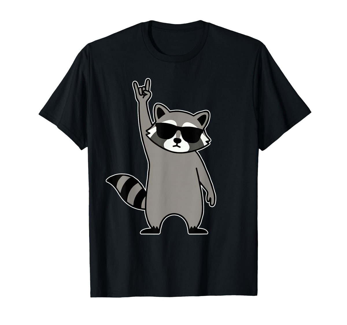 Raccoon Rock Music Band Concert T-Shirt - Minimalist Print for Adults