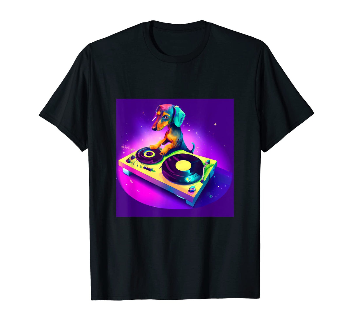 Dachshund Dj Vaporwave Dog Aesthetic T-Shirt - Aesthetic Graphic Men Women