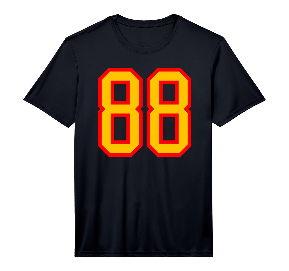 Red Yellow Sports Team Number 88 T-Shirt - Aesthetic Graphic Men Women