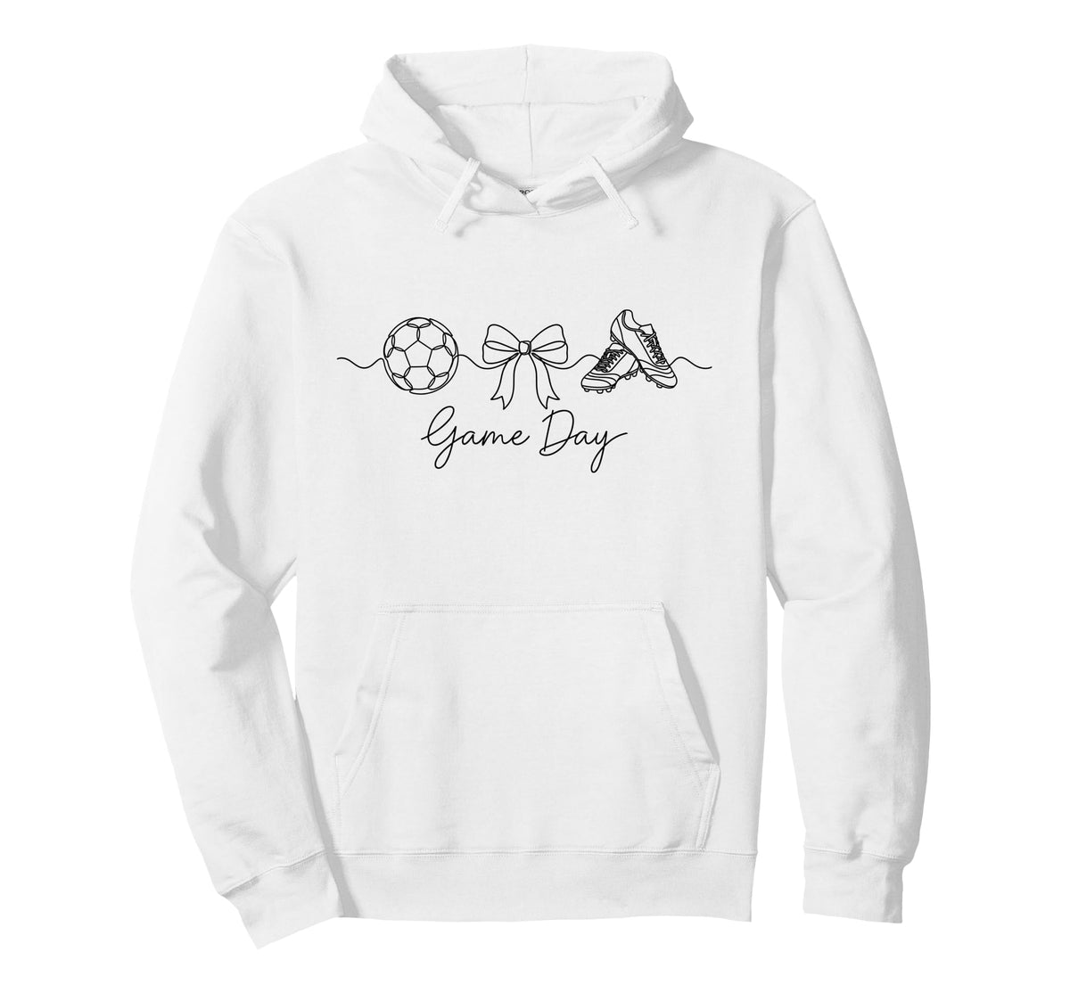 Game Day Soccer Mom Ball Bow Cleats Sports Hoodie - Unique Graphic Unisex