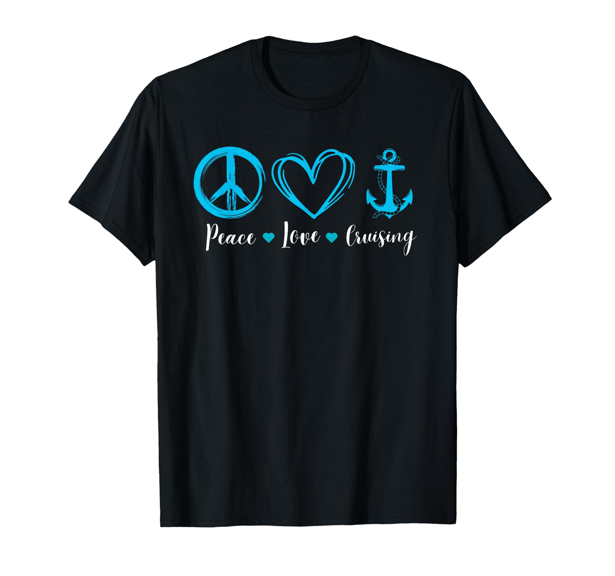Peace Love Cruising Ocean Family T-Shirt - Fun Novelty Design Men Women