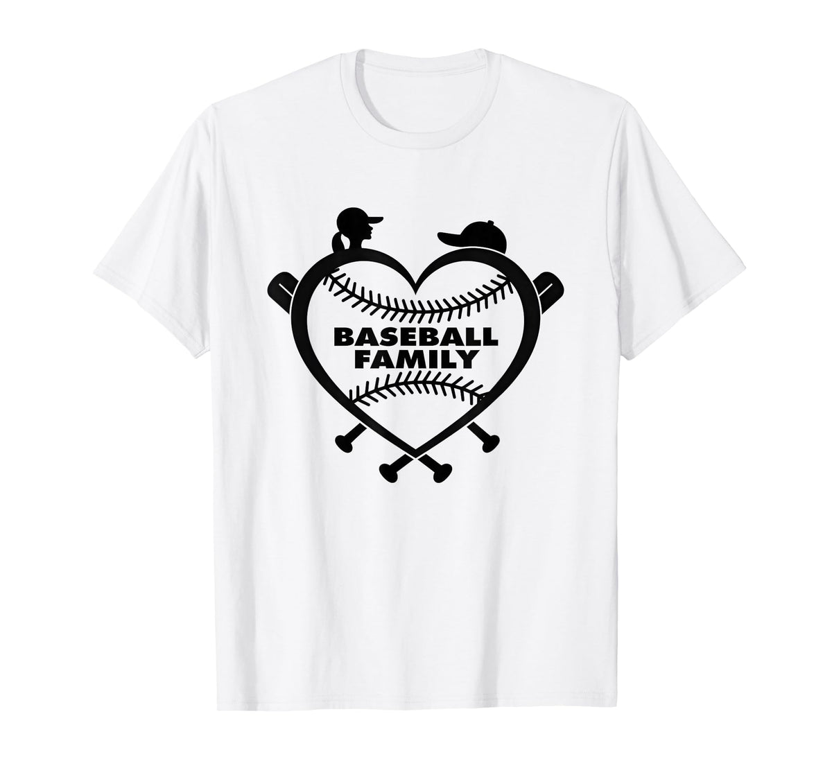 Baseball Family Sister Heart Love T-Shirt - Fun Novelty Design for Adults