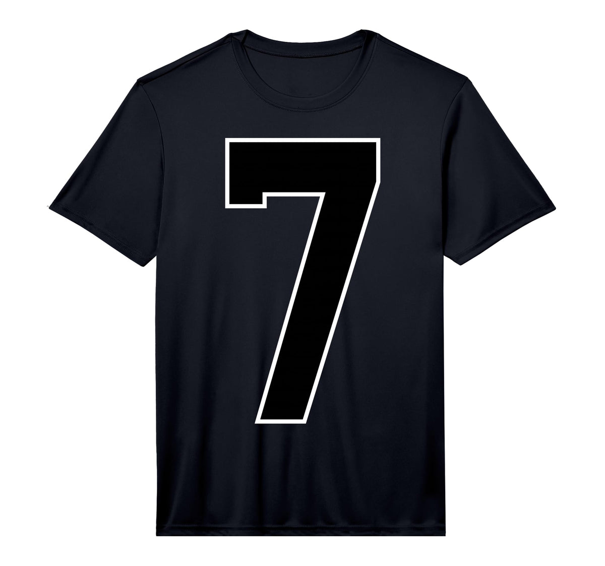 Black Sports Team Number 7 Fan T-Shirt - Fun Novelty Design Men Women