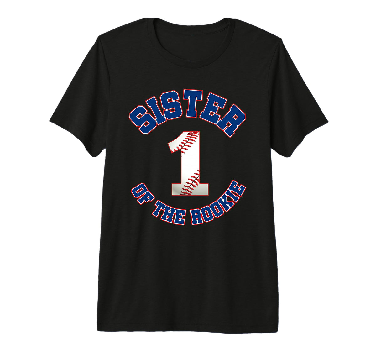 Sister Rookie 1St Birthday Baseball Family T-Shirt - Graphic Print Unisex