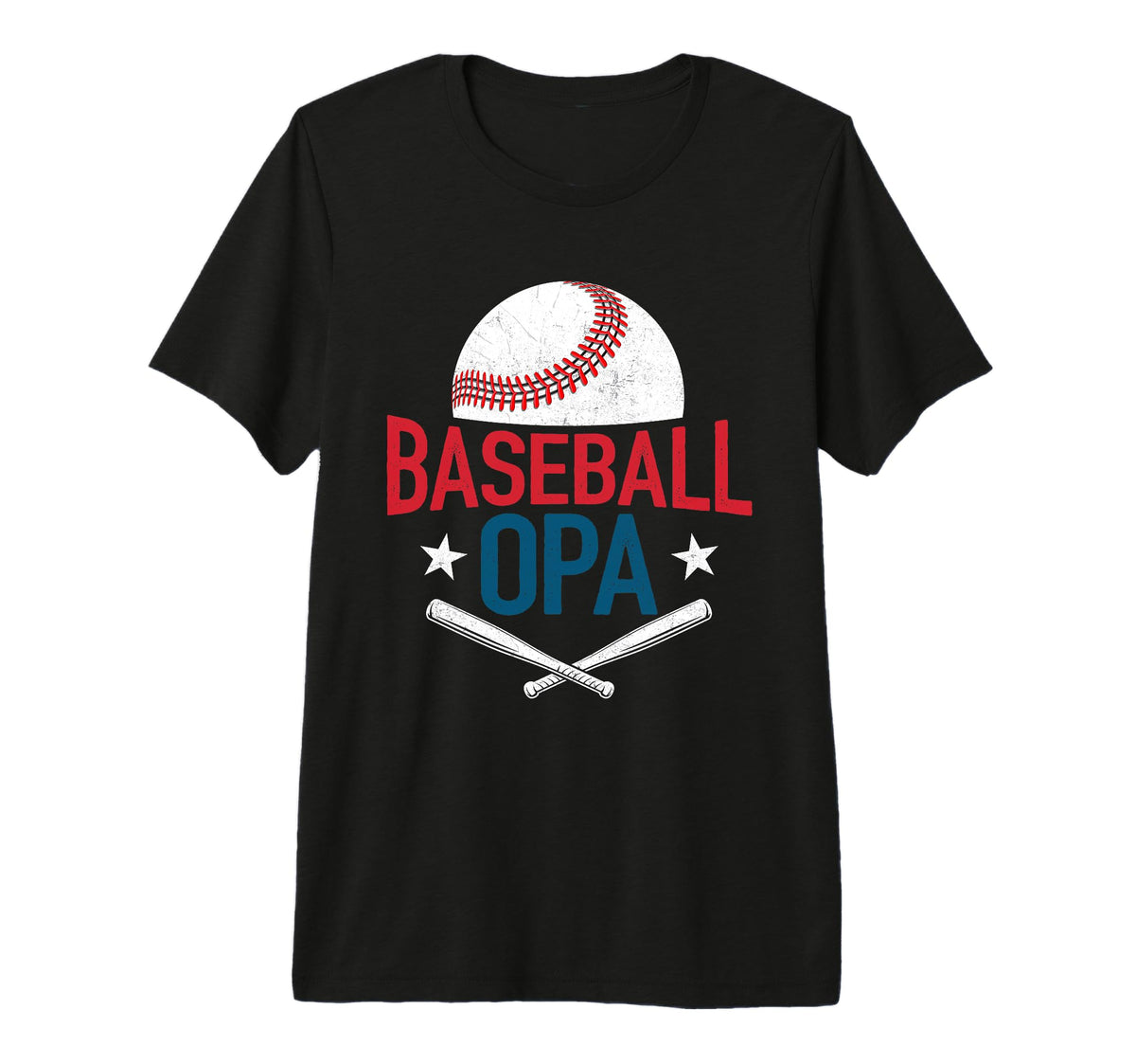 Mens Baseball Opa Happy Fathers T-Shirt - Casual Everyday Wear for Adults
