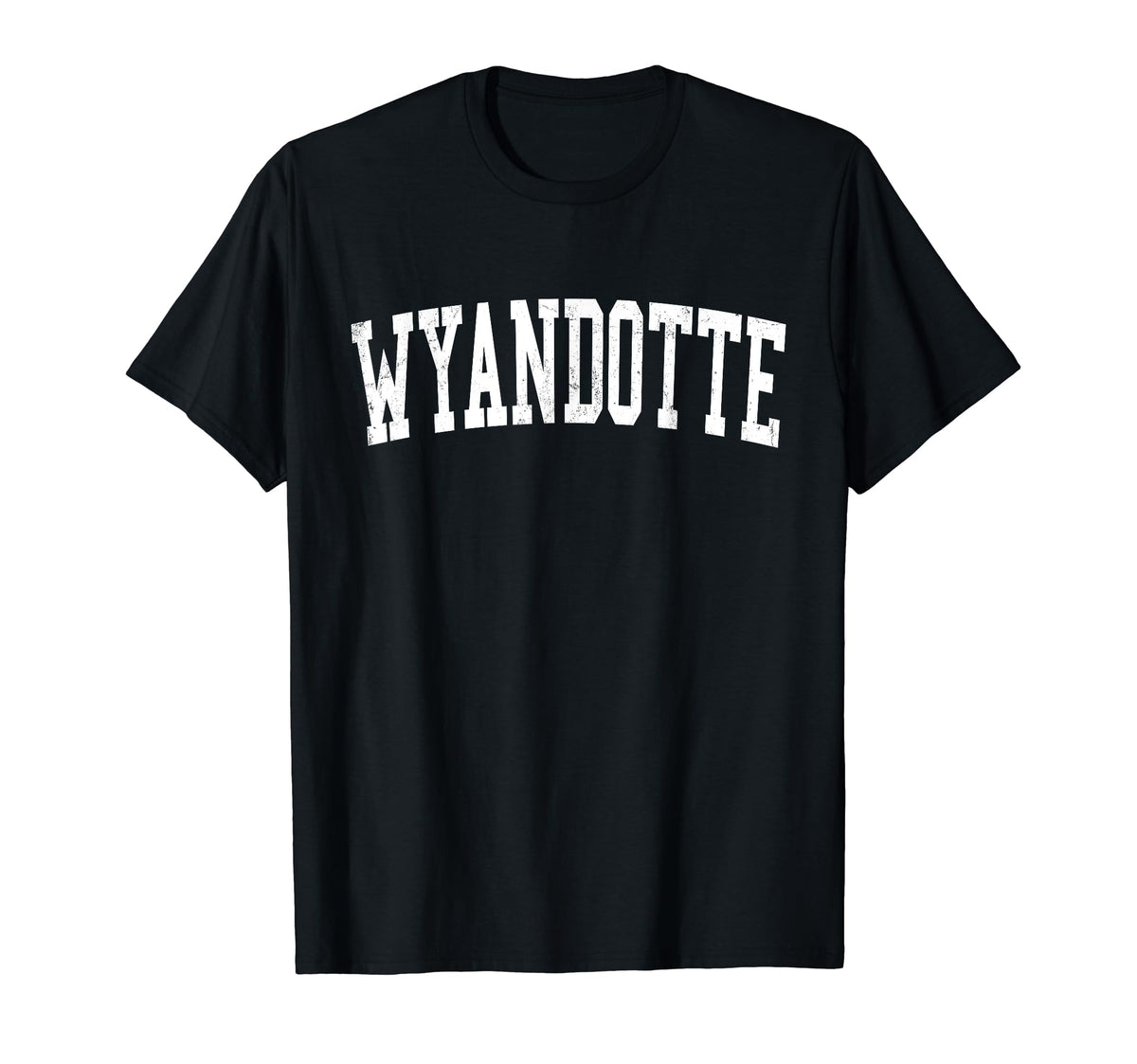 Wyandotte Mi Distressed White Varsity T-Shirt - Streetwear Style Men Women