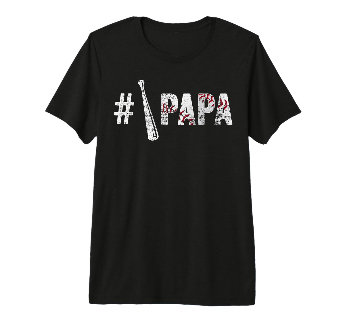 Number One Baseball Papa Fathers T-Shirt - Casual Everyday Wear Men Women