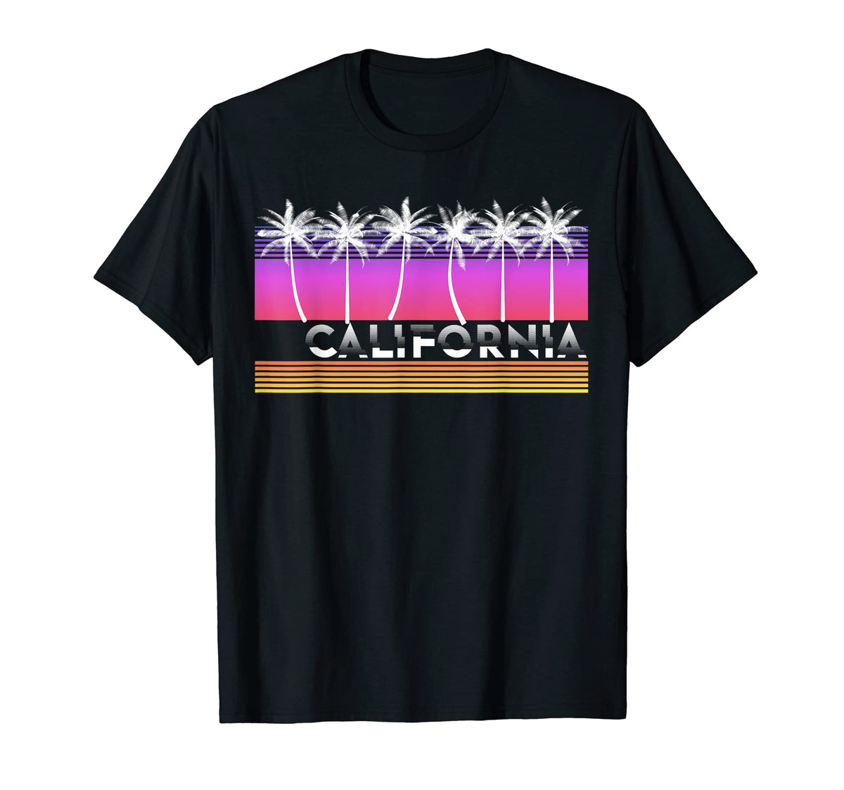 California Beach 80S 90S Vaporwave T-Shirt - Trendy Graphic Unisex