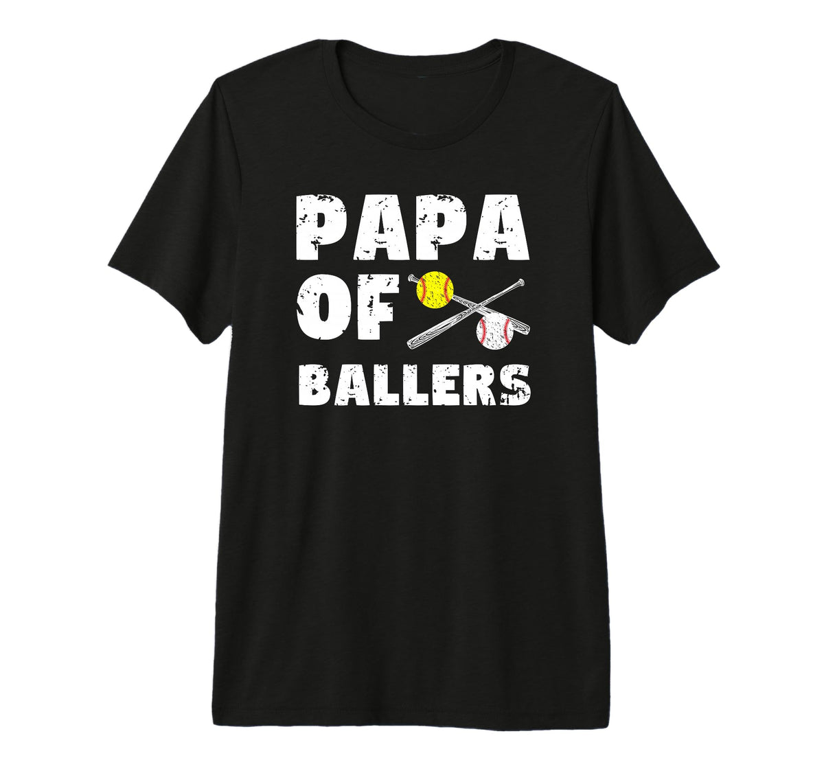Mens Papa Ballers Softball T-Shirt - Fun Novelty Design for Adults