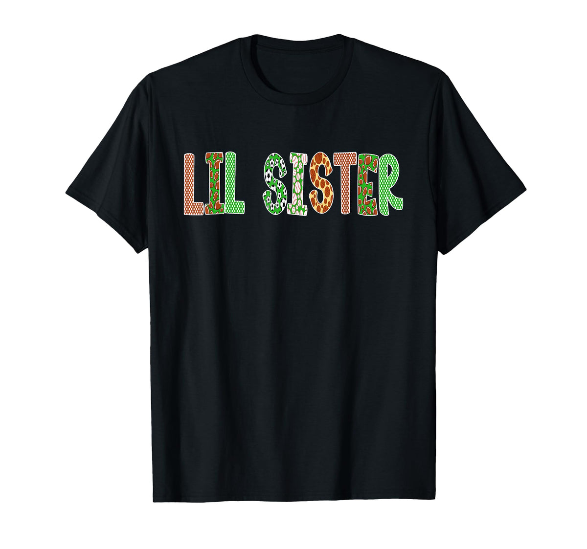 Sports Baller Lil Sister Birthday Party T-Shirt - Graphic Print for Adults