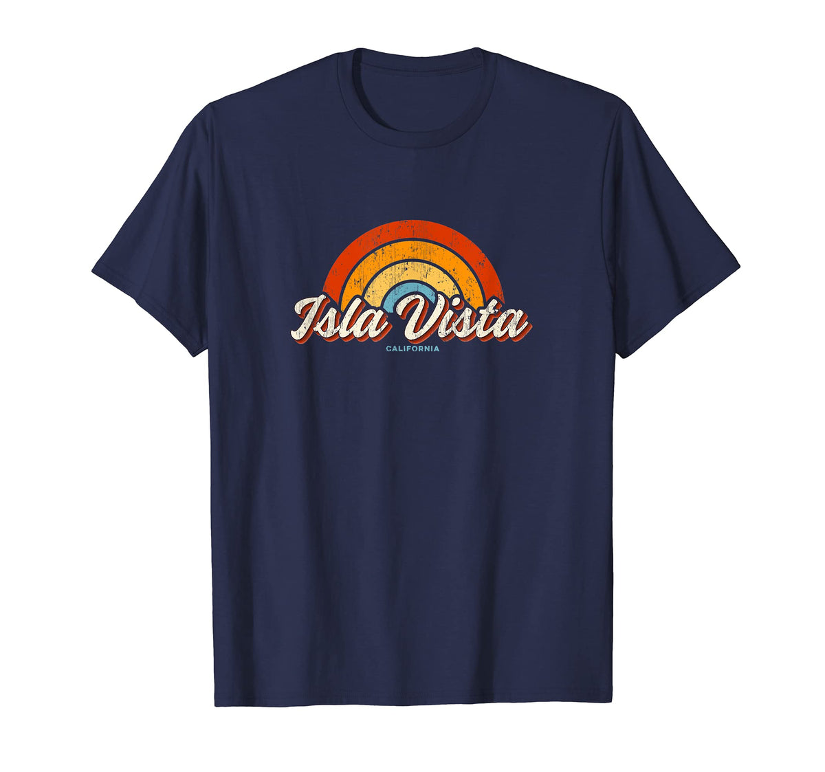 Isla Vista California Ca Rainbow 70S T-Shirt - Streetwear Style for Adults