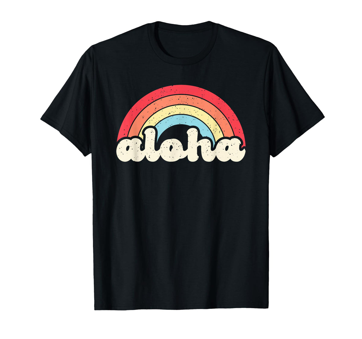 Aloha Rainbow Hawaii Hawaiian Island T-Shirt - Casual Everyday Wear Unisex