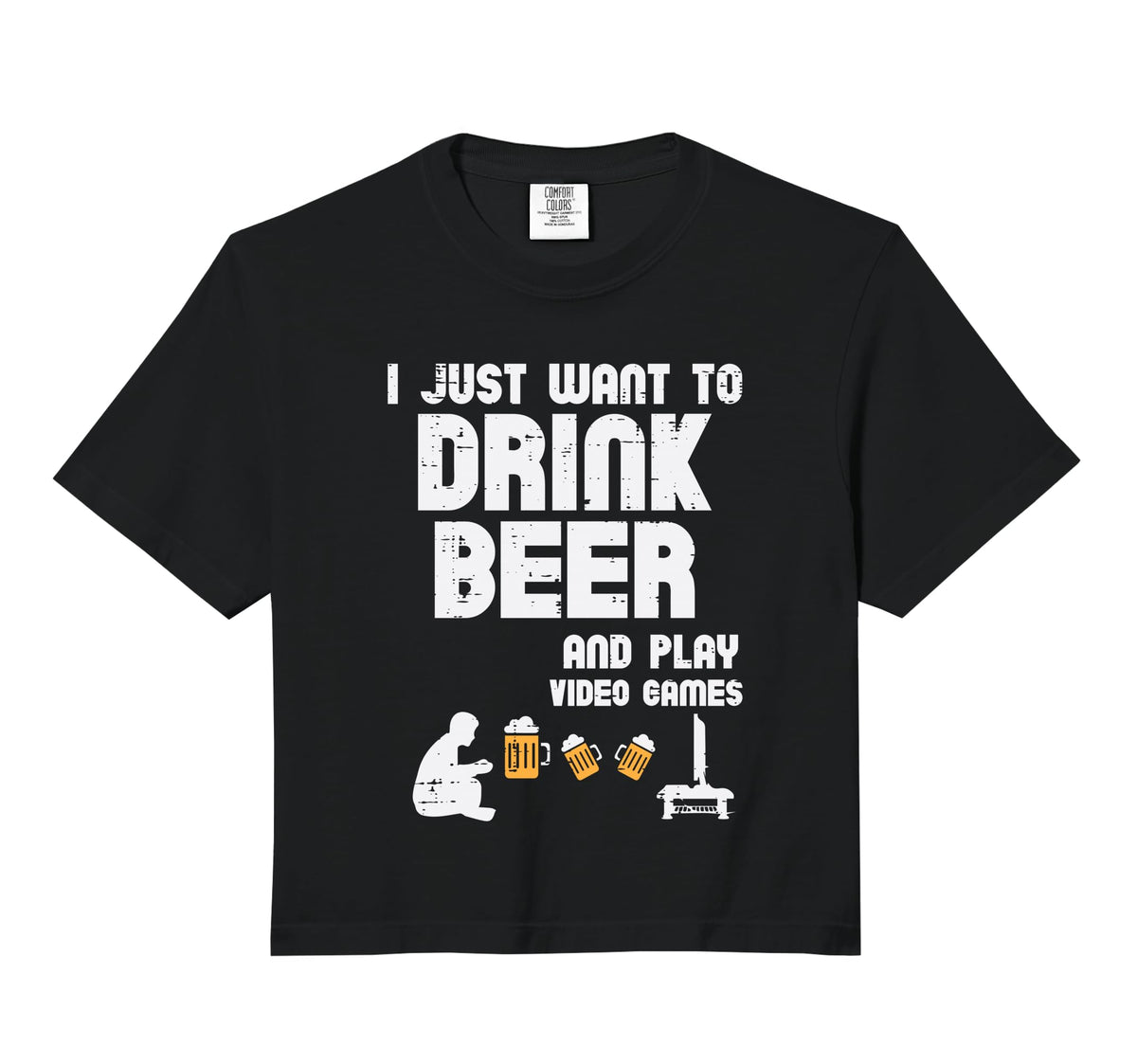 Just Want To Play Video Games Funny T-Shirt - Novelty Apparel Men Women