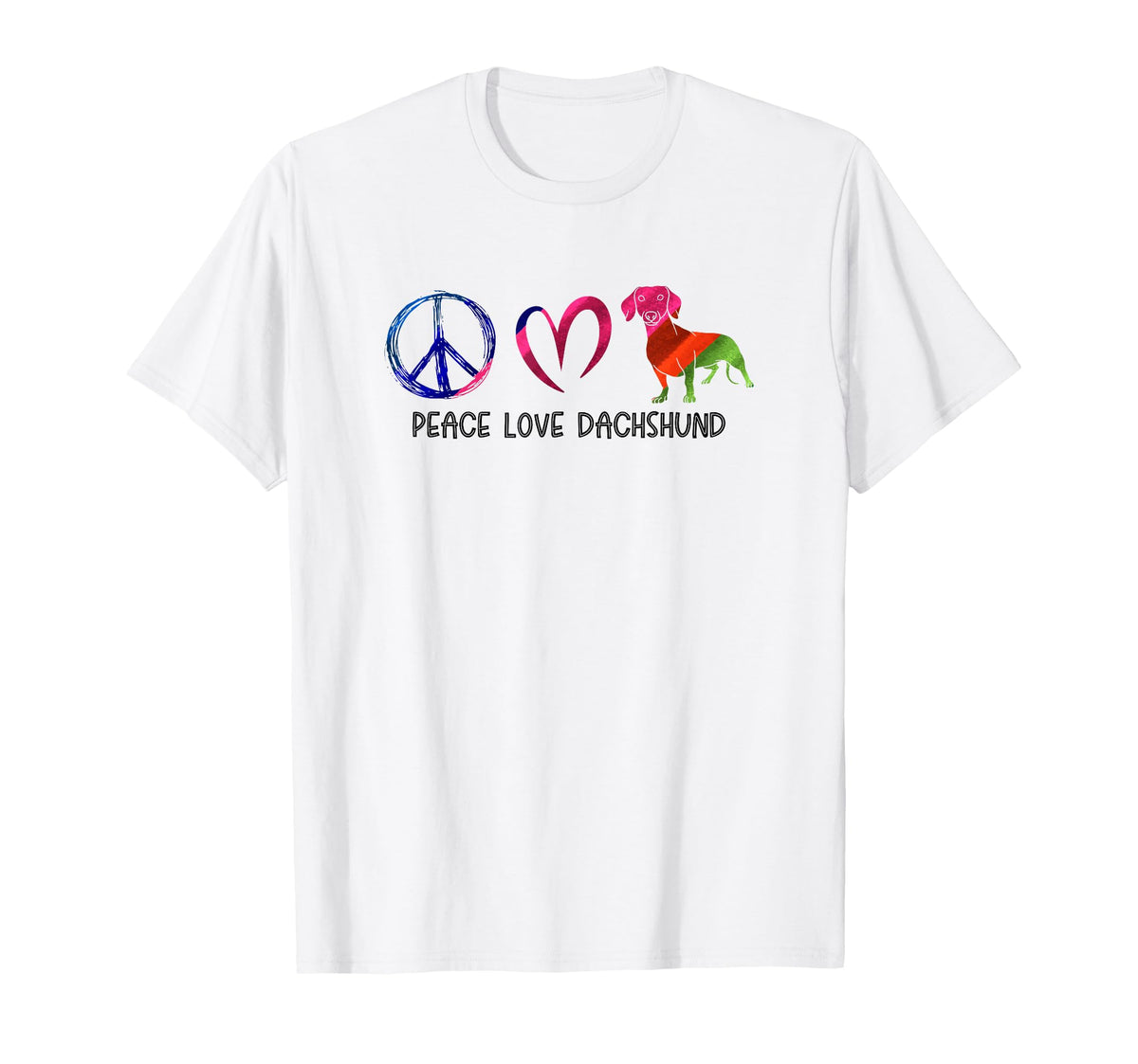 Wienie Dog Hippie Pet Parent Tie Dye T-Shirt - Custom Art Print for Adults