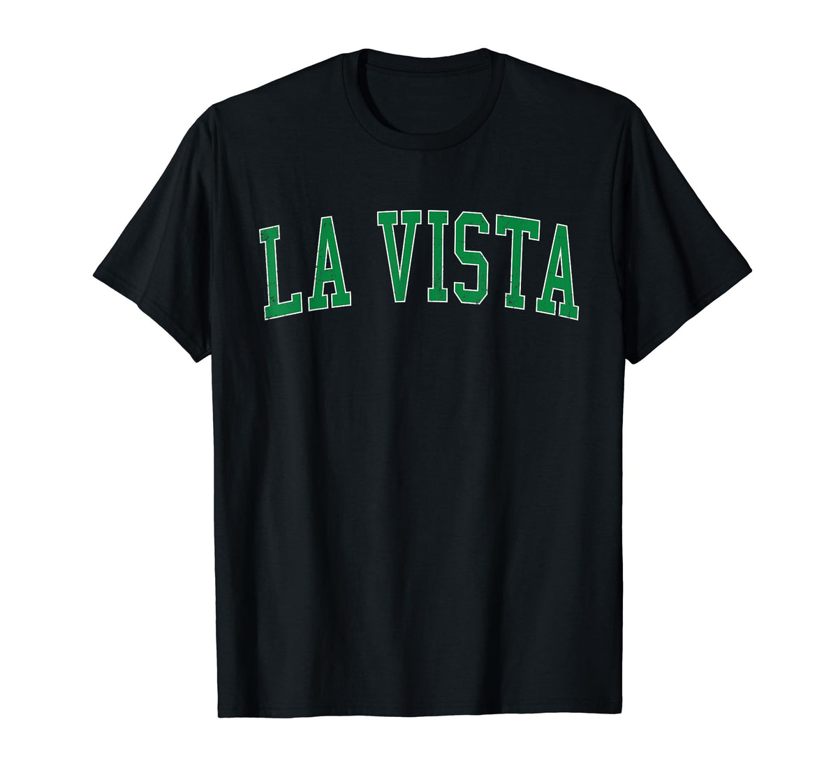 La Vista Ne Distressed Green T-Shirt - Casual Everyday Wear Men Women