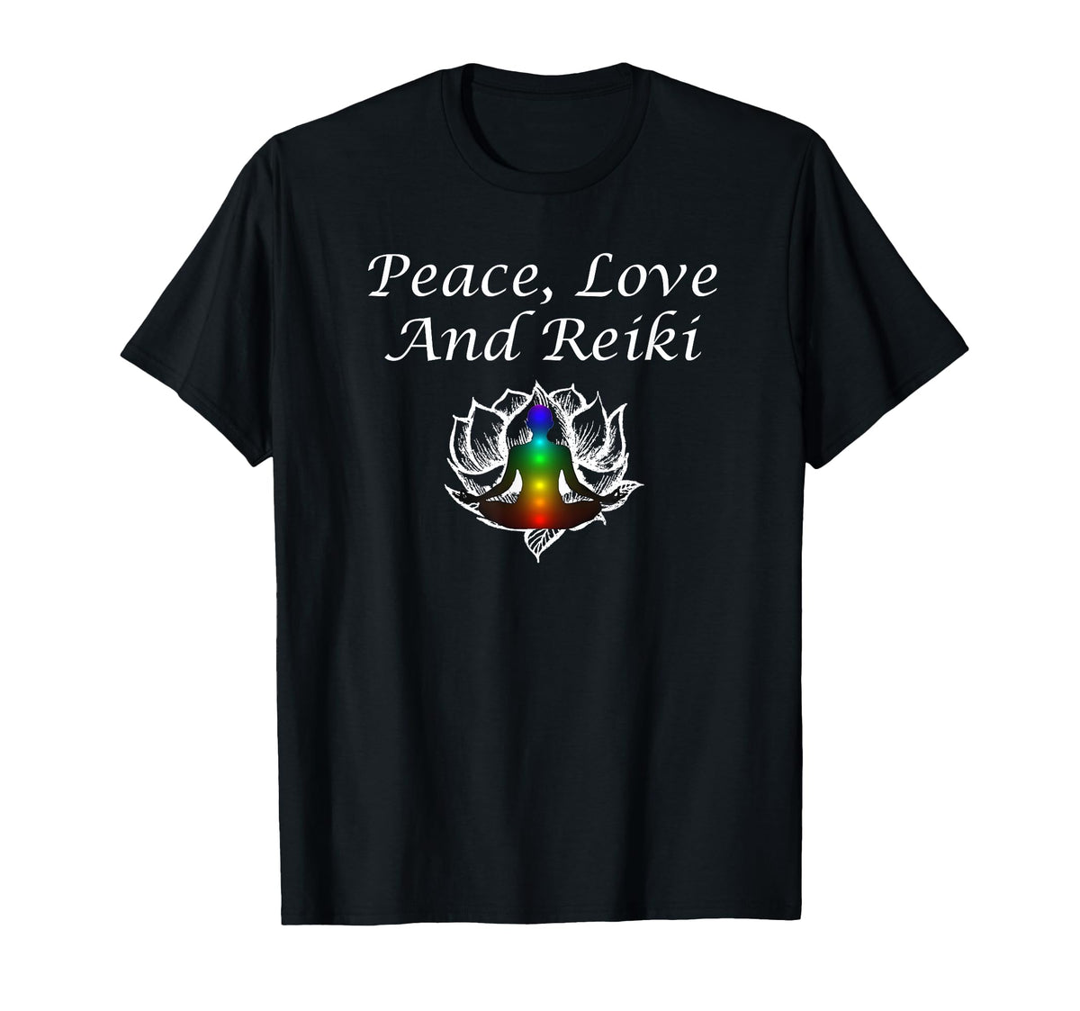 Wrinkled Hippie Peace Love And Reiki T-Shirt - Trendy Graphic Men Women