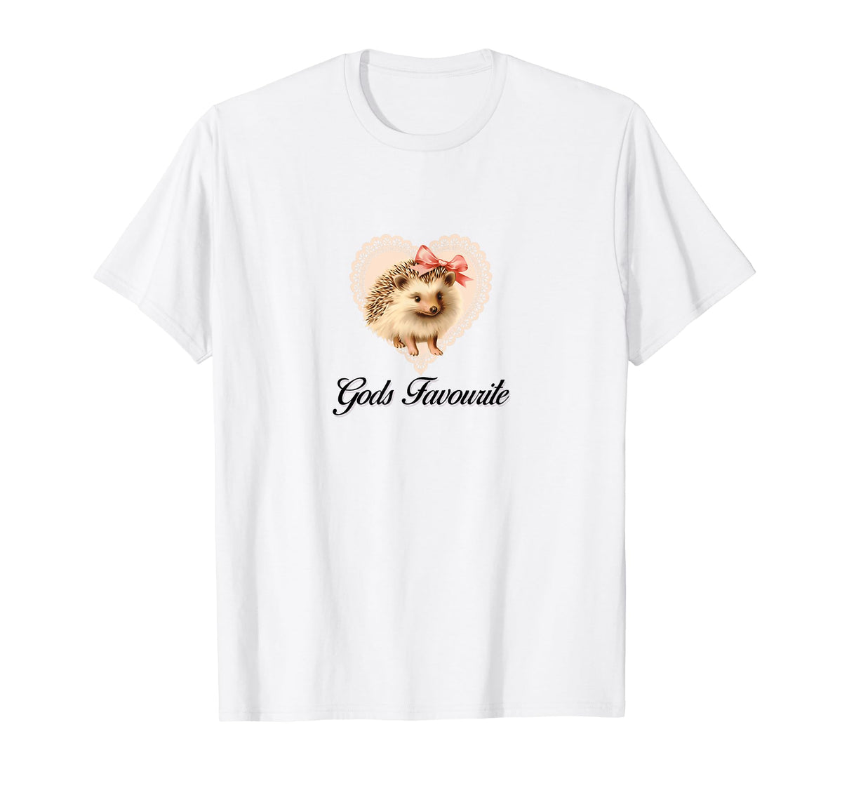 Gods Favourite Coquette Hedgehog T-Shirt - Casual Everyday Wear Unisex