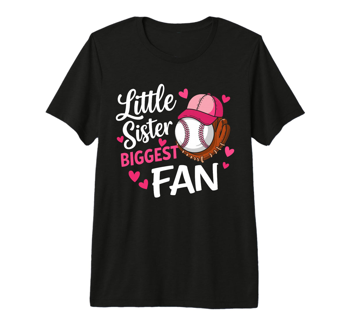Funny Little Sister Biggest Fan Bow T-Shirt - Custom Art Print Men Women