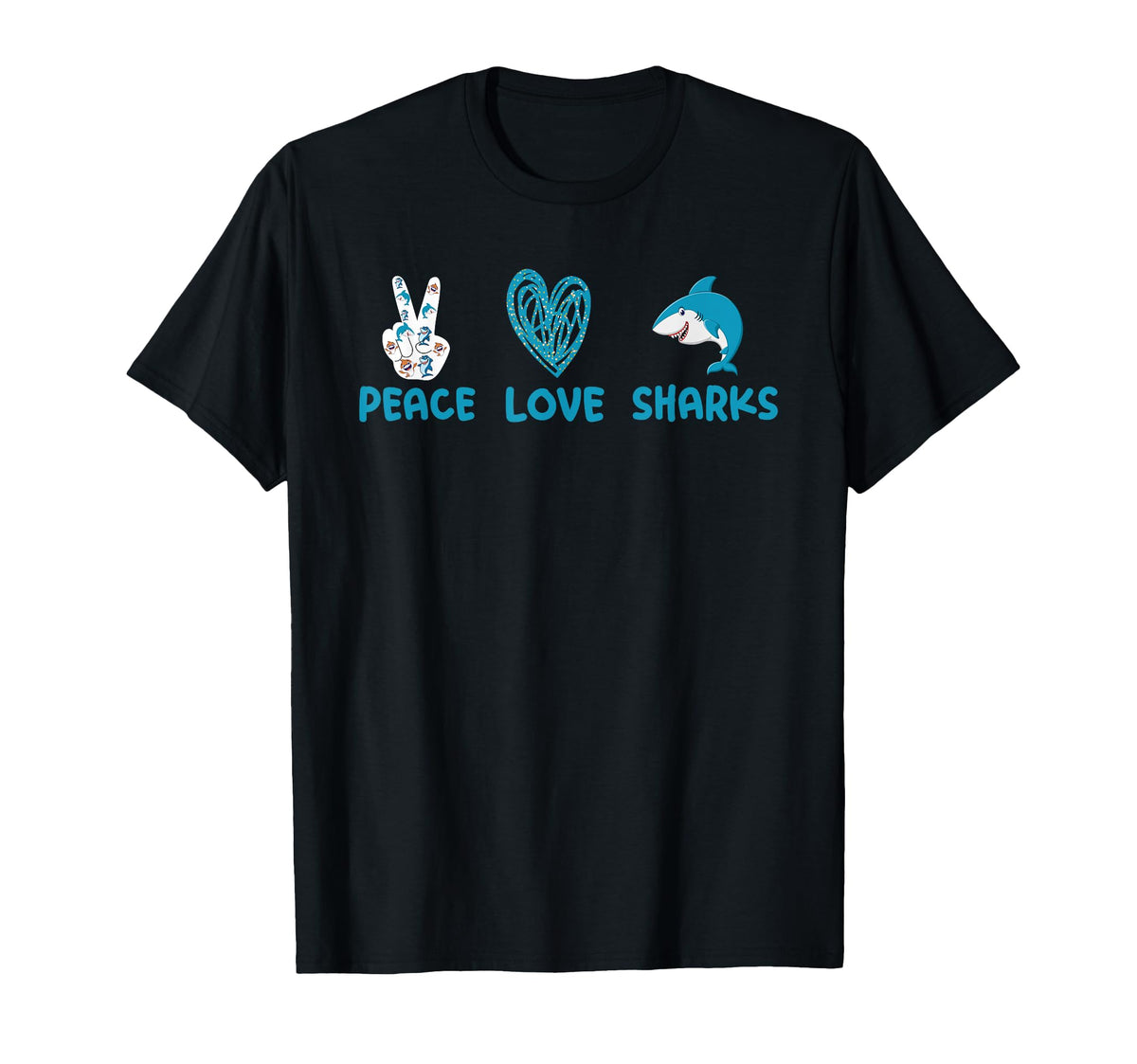 Shark Lover Ocean Animal Peace Love T-Shirt - Streetwear Style Unisex